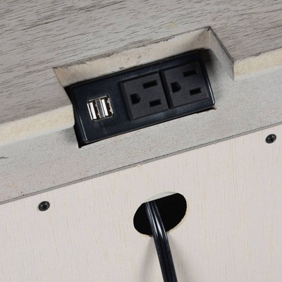 Highland Park Transitional 3-Drawer Nightstand in Distressed Ivory