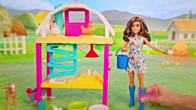 ​Barbie Hatch &#38; Gather Egg Farm Playset, 2 of 9, play video