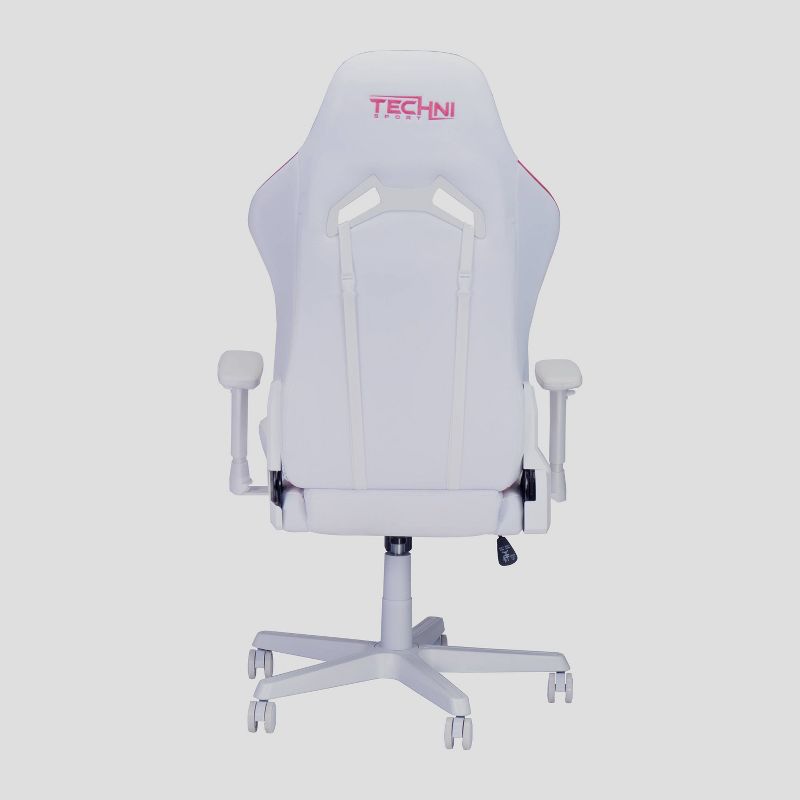 Echo Stain Resistant Fabric Gaming Chair White/Pink - Techni Sport, 5 of 9