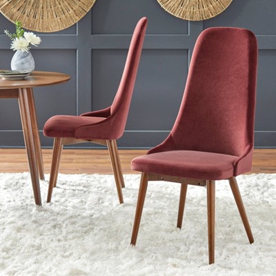 Set of 2 Porto High Back Dining Chairs Red - Buylateral