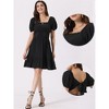 Allegra K Women's Smocked Summer Casual Bow Tie Back Ruffle A-Line Dress - 2 of 4