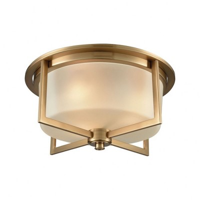 Elk Home Vancourt 3 - Light Flush Mount in  Satin Brass