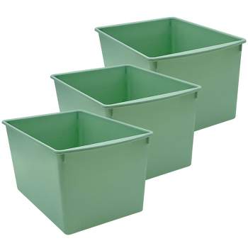 Teacher Created Resources® Plastic Multi-Purpose Bin, Eucalyptus Green, Pack of 3