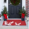 17x29In Washable Doormat with Double Antler Design Non Slip  Mat Easy Clean Surface for Front Door Kitchen Hallway Indoor Entrance - 3 of 4