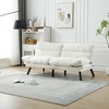 Okak Modern Sofa Bed Futon Couch with Thick Cushion, Convertible Small Sleeper Sofa Bed Loveseat Recliner for Small Apartments, living Room, White - 2 of 4