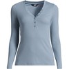 Lands' End Women's Drapey Rib Skimming Long Sleeve Henley - 3 of 4
