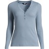 Lands' End Women's Drapey Rib Skimming Long Sleeve Henley - image 3 of 4