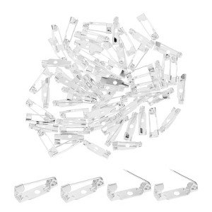 Unique Bargains Durable Multipurpose Iron Badge Brooch Pin Backs Safety Clasp 60 Pcs - 1 of 4