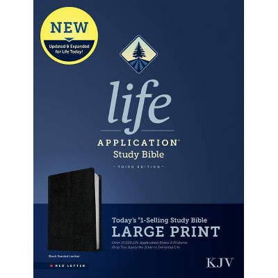 KJV Life Application Study Bible, Third Edition, Large Print (Red Letter, Bonded Leather, Black) - (Leather Bound)