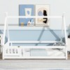 Whisen Full Tent-shaped Floor Bed with Guardrails & Door - 2 of 4