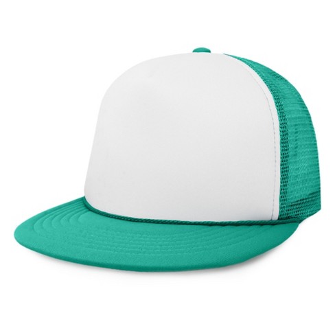 Dalix Flat Billed Baseball Cap Adjustable Hat Size M L Xl In Teal White ...