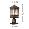 Kathy Ireland Sierra Craftsman Rustic Farmhouse Outdoor Post Light Rubbed Bronze 14" Seedy Glass for Exterior Barn Deck House Porch Yard Patio Home - 4 of 4