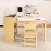Kids Art Table with 2 Chairs, Toddler Craft Play Wood Activity Desk with 3-Tier Storage Shelves for Writing Drawing - 2 of 4