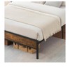 The Coucheta Woodl Farmhouse Bed: A durable metal frame with 14 steel slats, eliminating box springs. Features a headboard for rustic charm. - 4 of 4