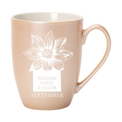 Elanze Designs Wisdom Faith And Valor Precious Pearl 10 ounce New Bone China Coffee Cup Mug