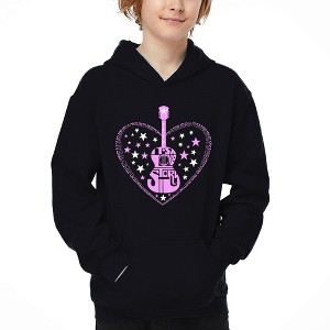LA Pop Art It's A Love Story - Boy's Word Art Hooded Sweatshirt - 1 of 4