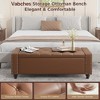 49 Inch Upholstered Storage Ottoman Bench, Faux Leather Window Bench Entryway Bench - 3 of 4