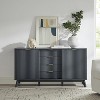 SinCiDo 60" Modern Fluted Dresser w/Sliding Doors & 4 Drawers, Faux Marble Top, Curved Profile Design for Bedroom, Living Room - 3 of 4