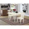HomeStock 3-Pc Linen White Finish Solid Wood Top with Dropleaf Dining Table Set - 2 of 4