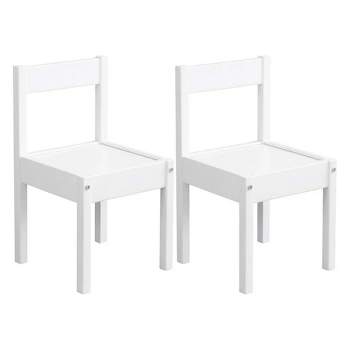 PJ Wood Kids Chair with Top Rail Back Support and Tight Furniture Fixings for Reading, Arts and Crafts, Eating and Other Activities (Set of 2)