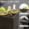 Tangkula 5 CS Rattan Furniture w/ & Tempered Glass & 2 Ottomans Coffee Table Patio - 4 of 4