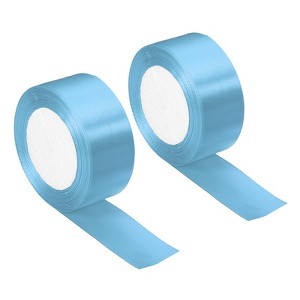 Unique Bargains Single Side Solid DIY Wrapping Decoration Roll Satin Ribbons 2 Pcs - 1 of 4