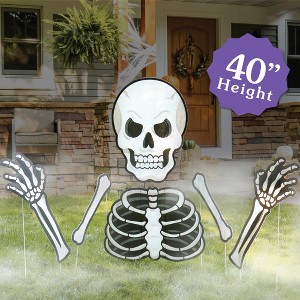 Big Dot of Happiness Scary Skeleton - Big Skeleton Yard Sign Outdoor Lawn Decorations - Halloween Party Yard Signs - 1 of 4