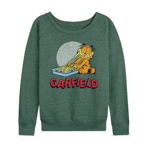 Women's - Garfield - Garfield Lasagna Logo Lightweight French Terry Wide Neck Long Sleeve Shirt - 1 of 4