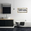 Stupell Industries Seat Yourself Bathroom Sign Floating Frame Canvas Art, Gold, 31" x 14" - 3 of 4