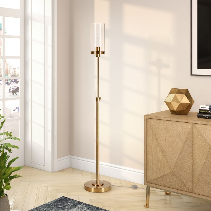 Hampton & Thyme 66" Tall Floor Lamp with Glass Shade, 3 of 12