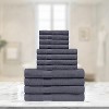 Modern Eco-Friendly Cotton Absorbent 12-Piece Assorted Towel Set by Blue Nile Mills - 2 of 4