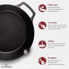 Cuisinel Cast Iron Skillet Set- 8",10",12" Dual Handle Fry Pans w/ Glass Lid & Silicone Cover, Pre-Seasoned, Oven Safe, Grill, Stovetop, Induction Use - 4 of 4