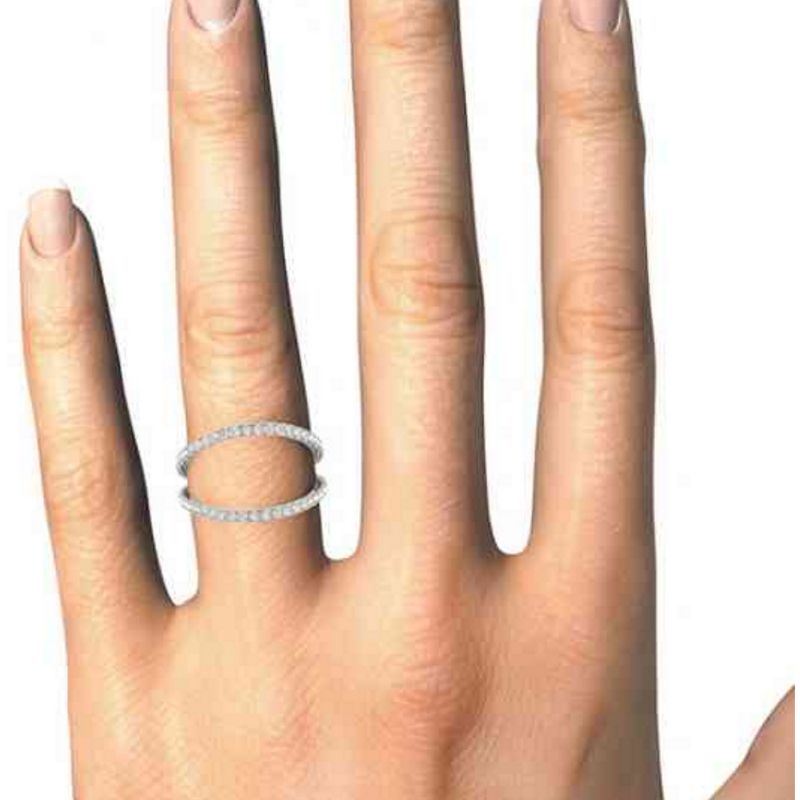 Pompeii3 1/4ct Diamond Ring Open Fashion Right Hand Split Band White Gold, 3 of 6