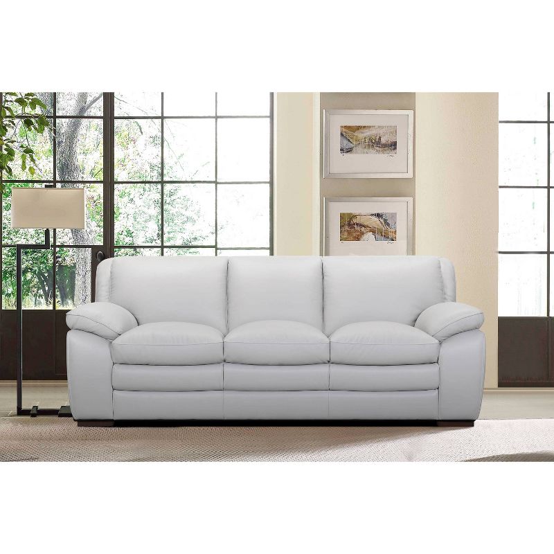 Zanna Genuine Leather Sofa Dove Gray - Armen Living, 1 of 10