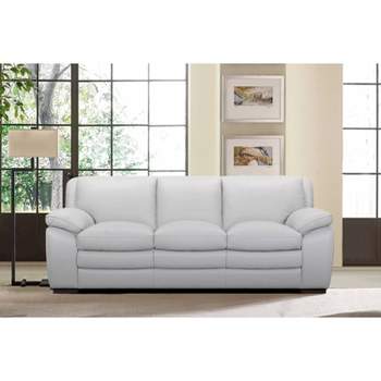 Zanna Genuine Leather Sofa Dove Gray - Armen Living