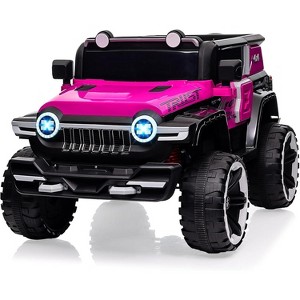 2 Seater Ride On Car with Remote Control, 4WD Off-Road Truck 12V Electric Battery Powered Ride On Toys, 25W Dual Motor, for Kids - 1 of 4