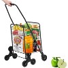 Acekool 110L Folding Utility Cart with Stair-Climbing 360° Wheels, 110 lbs Capacity Wagon for Groceries, Laundry & Multi-Surface Transport - 3 of 4