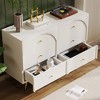 ORRD Modern Two-Door Storage Cabinet with Metal Legs, Wood and Metal Sideboard for Dining Room, Kitchen, Living Room - 3 of 4