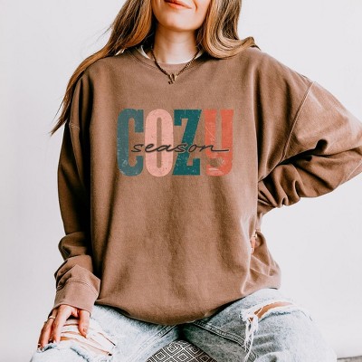 Simply Sage Market Women's Lightweight Garment Dyed Graphic Sweatshirt Retro Cozy Season Colorful