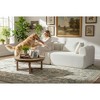 96'' Boucl¨¦ Modular 2-Piece Full-Foam Sectional Sofa with Rounded Arms and Plush Pillows - 2 of 4