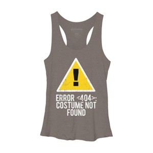Women's Design By Humans Halloween Error 404 Costume Not Found Apparel By COVI Racerback Tank Top - 1 of 3