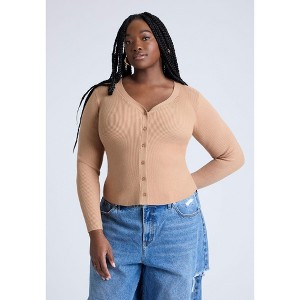 ELOQUII Elements Women's Plus Size Fitted Cardigan - 1 of 2