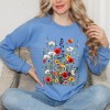 Simply Sage Market Women's Graphic Sweatshirt Blue and Red Wildflowers - 2 of 4