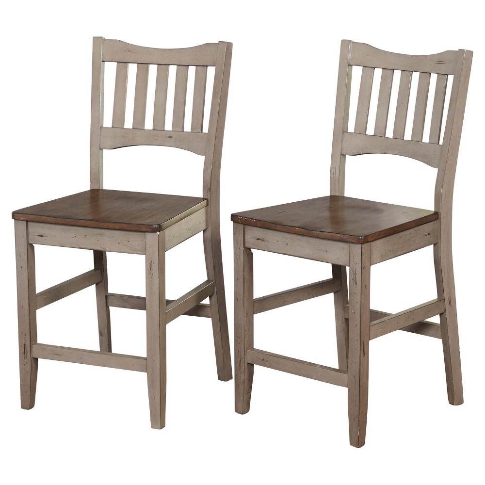 Photos - Chair 24.6" Simon Counter Height Barstool  - Gray - Target Marketing S(Set Of 2)