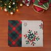 Unique Bargains Christmas Place Mats Linen Red Green Beige White 13"x17.7" 2 Pcs - 2 of 4