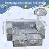 Hooseng Glow in The Dark Kids Modular Sofa, 3-in-1 Convertible Toddler Play Couch with Memory Foam & Floor Cushion for Playroom & Bedroom - 2 of 4
