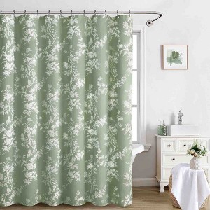 BAGOKIE 72"x72" Floral Cotton Blend Shower Curtain, Pack of 1 - 1 of 3