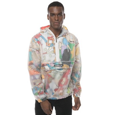 Members Only Translucent Nickelodeon Print Jackets for Men Casual