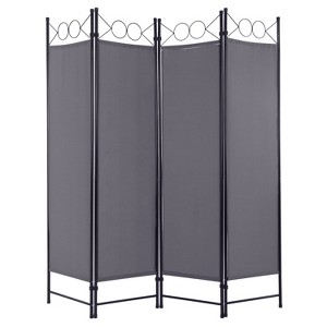 FDW Room Dividers 4 Panel 5.6FT Folding Freestanding Room Divider Privacy Divider Partition with Fabric & Steel Frame for Home Office Bedroom - 1 of 4
