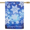 Northlight Sparkling Snowflakes "Merry Christmas" Outdoor House Flag - 28" x 40" - 2 of 4
